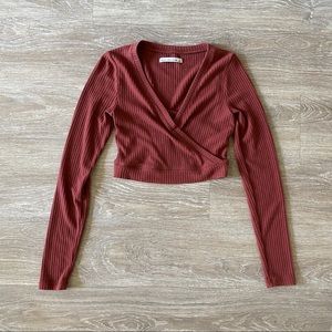 Mauve Ribbed Crop Top